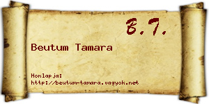 Beutum Tamara névjegykártya